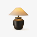 Rustic Black Ceramic Table Lamp - Image 18
