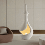 White Sere Vase Floor Lamp - Image 19