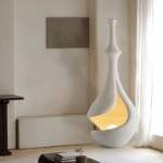 White Sere Vase Floor Lamp - Image 3