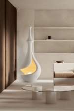 White Sere Vase Floor Lamp - Image 9