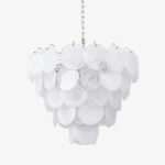 White Murano Disc Chandelier