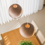 Aurora Whorl Wood Pendant Lamp - Image 3