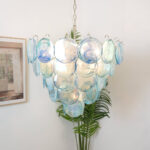 Blue Murano Disc Chandelier - Image 2