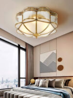 Brass Domed Flush Ceiling Lamp - Image 8