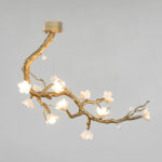 Brass Flower Branch Chandelier - Image 12