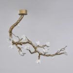 Brass Flower Branch Chandelier - Image 8