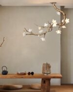 Brass Flower Branch Chandelier - Image 4