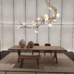 Brass Flower Branch Chandelier - Image 2