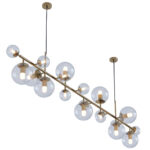 Brass Glass Globe Chandelier - Image 10