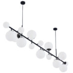 Brass Glass Globe Chandelier - Image 12