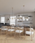 Brass Glass Globe Chandelier - Image 9