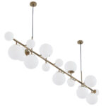 Brass Glass Globe Chandelier - Image 13