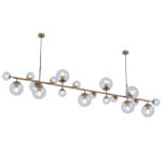 Brass Glass Globe Chandelier - Image 19