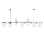 Brass Glass Globe Chandelier - Image 17