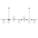 Brass Glass Globe Chandelier - Image 4