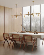 Brass Glass Globe Chandelier - Image 7