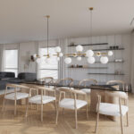 Brass Glass Globe Chandelier - Image 2