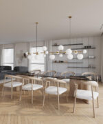 Brass Glass Globe Chandelier - Image 8