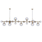 Brass Glass Globe Chandelier - Image 18