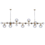 Brass Glass Globe Chandelier - Image 5