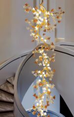 Brass Maple Branch Chandelier - Image 7