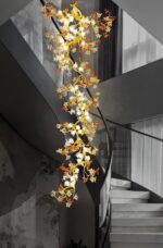 Brass Maple Branch Chandelier - Image 10