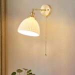 Brass Pleated Ceramic Wall Lamp - Image 20