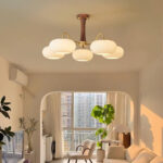 Brass Wooden Persimmon Chandelier - Image 4
