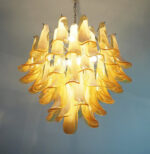 Amber Glass Murano Petals Chandelier - Image 13