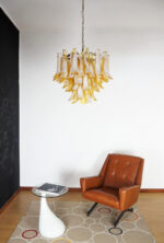 Amber Glass Murano Petals Chandelier - Image 11