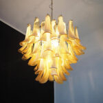 Amber Glass Murano Petals Chandelier - Image 4