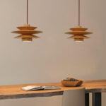 Cascade Wooden Disc Pendant Lamp - Image 4