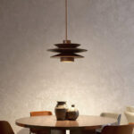 Cascade Wooden Disc Pendant Lamp - Image 3