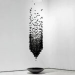 Charcoal Cascade Pixel Chandelier - Image 10