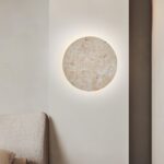 Circle Travertine Wall Lamp - Image 2