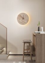 Clock Travertine Wall Lamp - Image 2