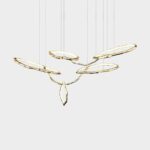 Cloud Rings Series Brass Chandelier - Image 11