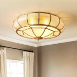 Colonial Glass Drum Ceiling Light - Image 4