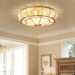 Colonial Glass Drum Ceiling Light - Image 5