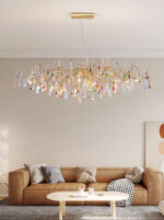 Colorful Raindrop Brass Branch Chandelier - Image 3