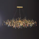 Colorful Raindrop Brass Branch Chandelier - Image 9