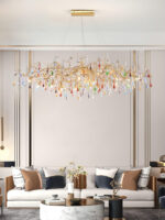 Colorful Raindrop Brass Branch Chandelier - Image 10