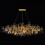 Colorful Raindrop Brass Branch Chandelier - Image 11