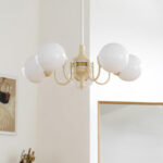 Cream Glass Ball Chandelier - Image 7