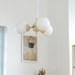 Cream Glass Ball Chandelier - Image 8