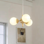 Cream Glass Ball Chandelier - Image 11