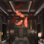 Crimson Swirl Koi Chandelier - Image 6