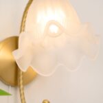 Curved Gooseneck Brass Glass Sconce - Image 8