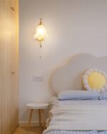 Curved Gooseneck Brass Glass Sconce - Image 4