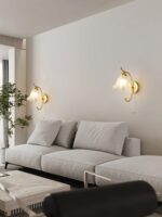 Curved Gooseneck Brass Glass Sconce - Image 9